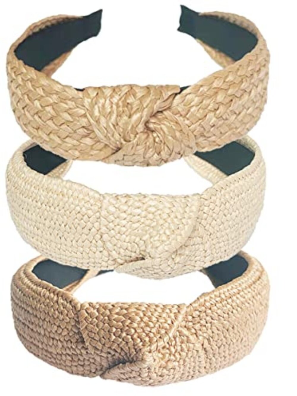 3 pack Straw‎ Headbands Fashion Rattan Wide Head Band Boho Headband Summer